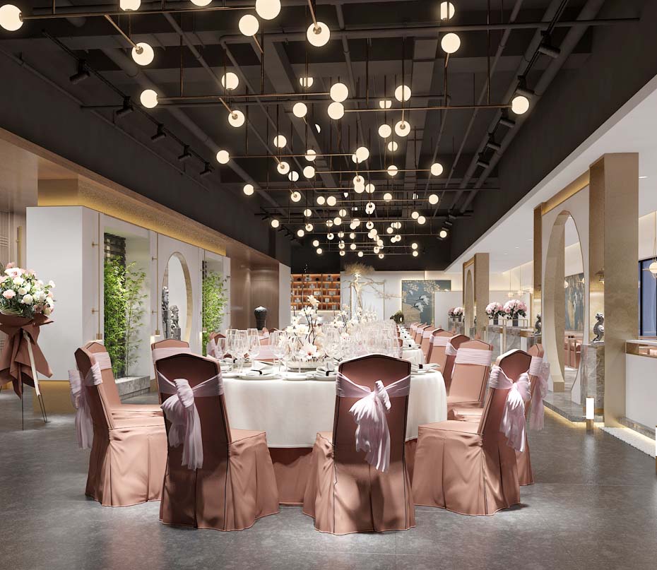 南寧景程酒店宴會廳餐廳裝修效果圖案例-燦源裝飾